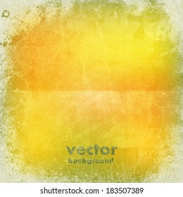 clouds on a textured vintage paper vector background, with grunge stains