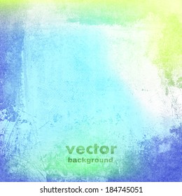 clouds on a textured vintage paper vector background, with grunge stains