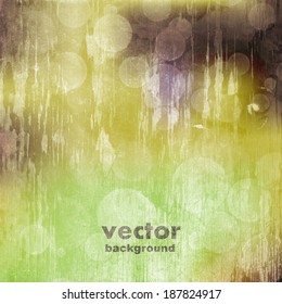 clouds on a textured vintage paper vector background, with grunge stains