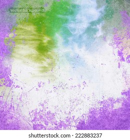 clouds on a textured vintage paper vector background, with grunge stains