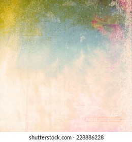 clouds on a textured vintage paper vector background, with grunge stains