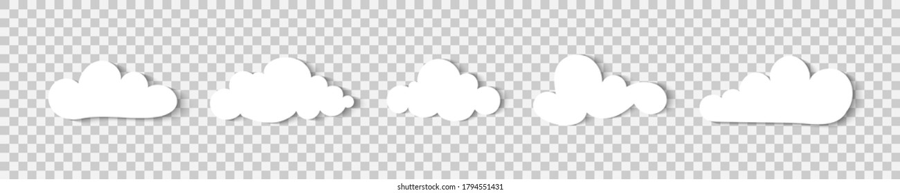 Clouds. Clouds on transparent background. Simple clouds. Vector illustration