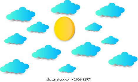 Clouds on a white background Illustration and vector