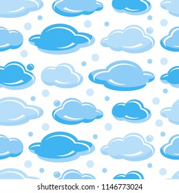 Clouds on a white background. Seamless vector pattern