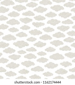 Clouds on white background - seamless vector texture