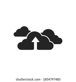 Clouds online upload computing connections server flat icon isolated on white background vector illustration.