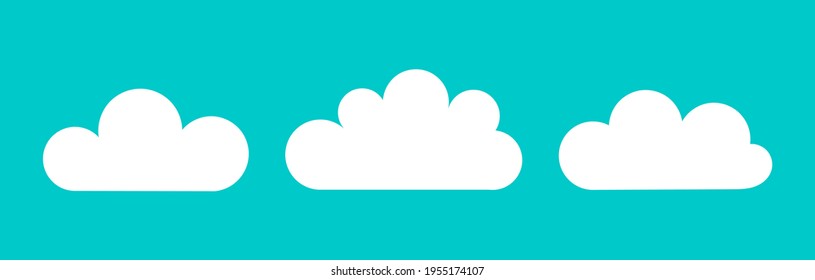 Clouds over blue sky background long banner. Vector illustration.