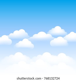  Clouds over blue sky background. Vector illustration. Eps 10.
