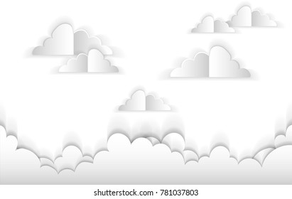 clouds from paper. vector illustration
