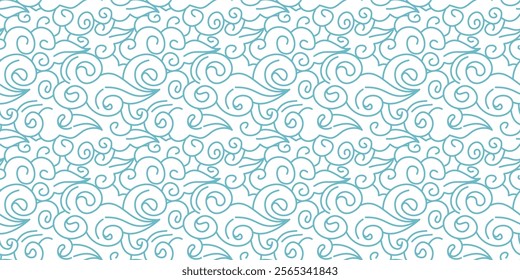 clouds pattern background. doodle clouds pattern background. cartoon fluffy clouds pattern background.