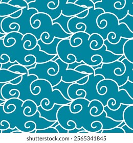 clouds pattern background. doodle clouds pattern background. cartoon fluffy clouds pattern background.