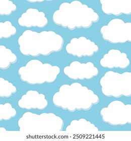 Clouds Pattern. blue background with clouds illustration,