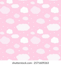 Clouds pink seamless pattern. Beautiful seamless pattern of clouds. design background greeting cards and invitations to the baby party, birthday, mother s day and other seasonal autumn holidays. Eps10