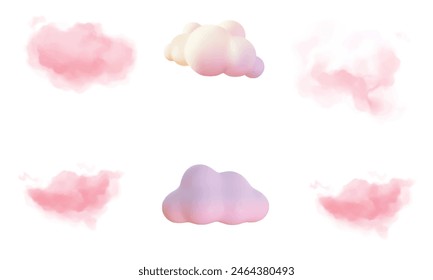 Clouds of Pink, Yellow, Purple, And Orange, Multicolored Clouds Illustration.