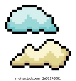 Clouds in pixel art style