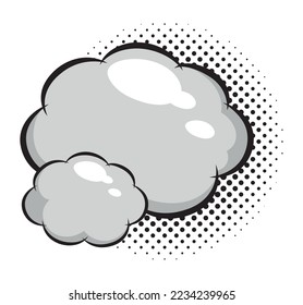 clouds pop art icon isolated
