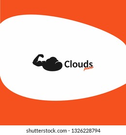 Clouds power storage muscle vector logo