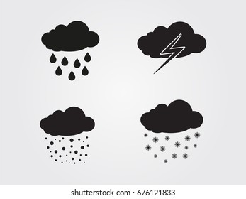 Clouds precipitation, icon, vector illustration eps10