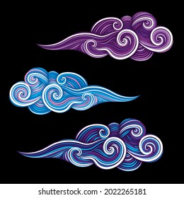 ilustración vectorial de líneas de tejido de nubes