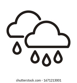 clouds with rain, line style icon vector illustration design
