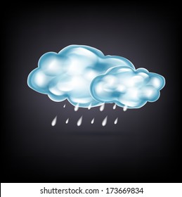 clouds with rain on dark background