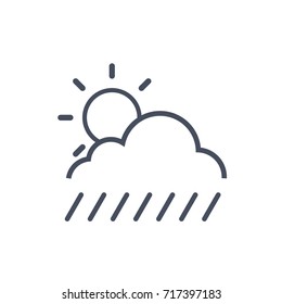 Nubes Con Lluvia E Icono Del Clima Icono De La Pronóstico Del Clima Ilustración Del Vector
