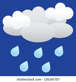 Clouds with rain weather icon
