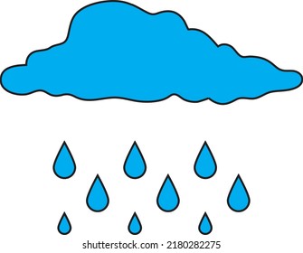 clouds rain weather icon illustration on white background..eps
