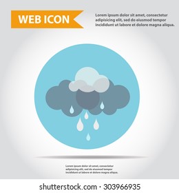Clouds and rain, weather icon, synoptic, vector.