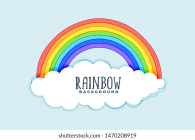 clouds and rainbow background design