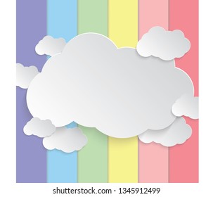 Clouds in rainbow background with place for your text, Vector design