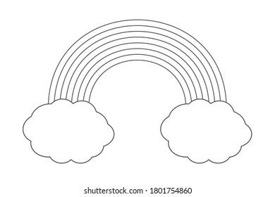 Clouds Rainbow Icon Cartoon Outline Style Stock Vector (Royalty Free ...