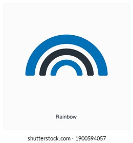 Clouds And Rainbow Icon Concept