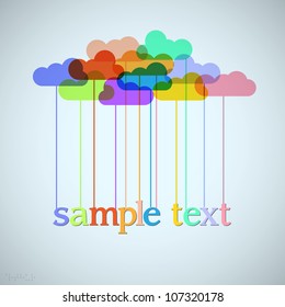 Clouds of rainbow. Vector background for design