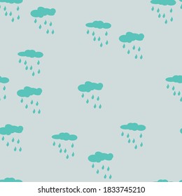 clouds with raindrops.abstract vector seamless pattern
