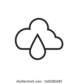 clouds rainy with drop line style vector illustration design