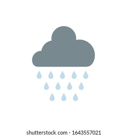 clouds rainy with drops flat style vector illustration design