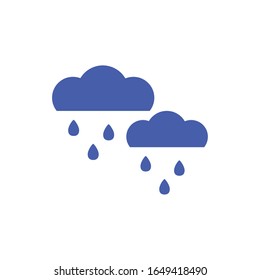 clouds rainy with drops flat style vector illustration design