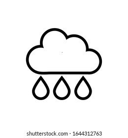 clouds rainy with drops line style vector illustration design