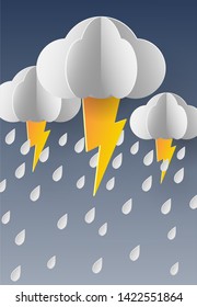 The clouds in the rainy season. The vector.