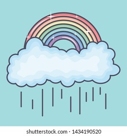 clouds rainy sky with rainbow weather clouds rainy sky with rainbow weather