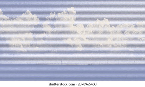 Clouds, retro engraving style. design element. vector illustration