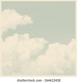 clouds, retro engraving style. design element. vector illustration