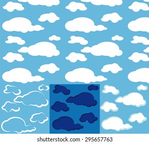 Clouds. seamless background in several different ways
