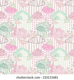 Clouds seamless pattern