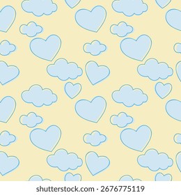 clouds seamless pattern background. vector illustration for textile, wallpaper, wrapping paper, fabric and web.