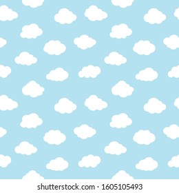 Cute Clouds Pattern Endless Vector Stock Vector (Royalty Free) 1197060214