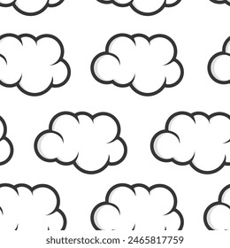 patrón de nubes sin fisuras. patrón de nubes de dibujos animados para niños. patrón de nubes esponjosas de dibujos animados sin fisuras. patrón de Ilustración vectorial de nubes.