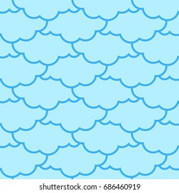 Clouds seamless pattern. Sky background. Retro Ornament for Cloth
