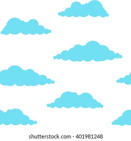 Clouds seamless pattern. Vector background.